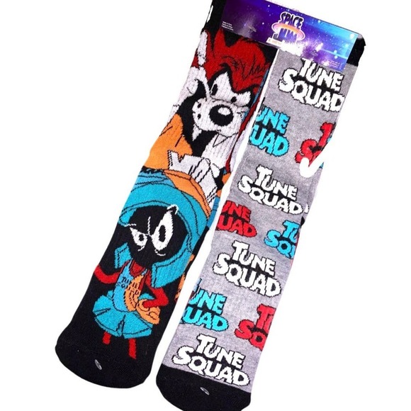 NEW Mens Space Jam A New Legacy 2 Pack Socks Basketball Taz Marvin Martian - Picture 1 of 5